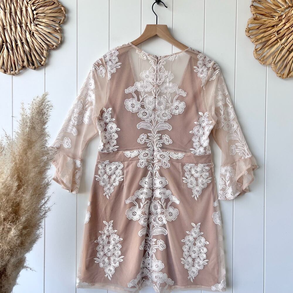 For Love and Lemons mini dress mesh embroidered floral embroidery - Picture 10 of 11